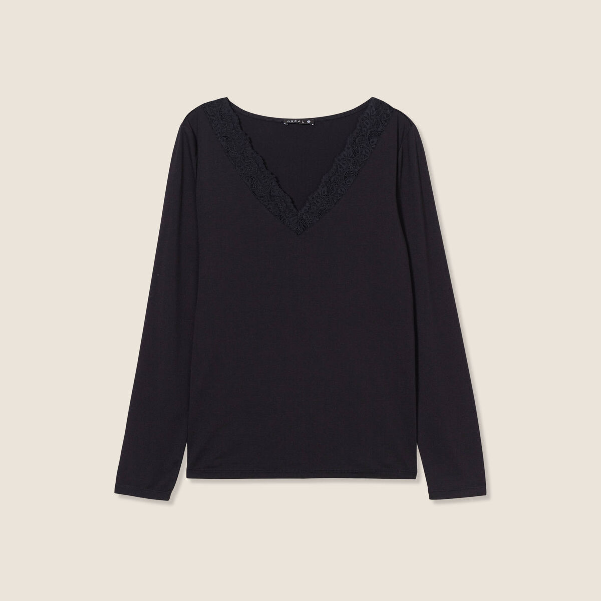 T-shirt thermo-douceur manches longues noir femme
