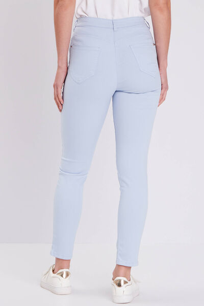 Pantalon léger taille standard 7/8ème bleu clair femme