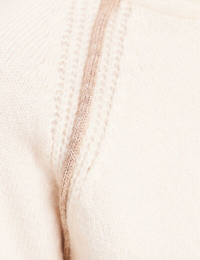 Sweat droit long &agrave; capuche ecru femme