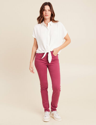 Jean magique ajusté taille standard vieux rose femme