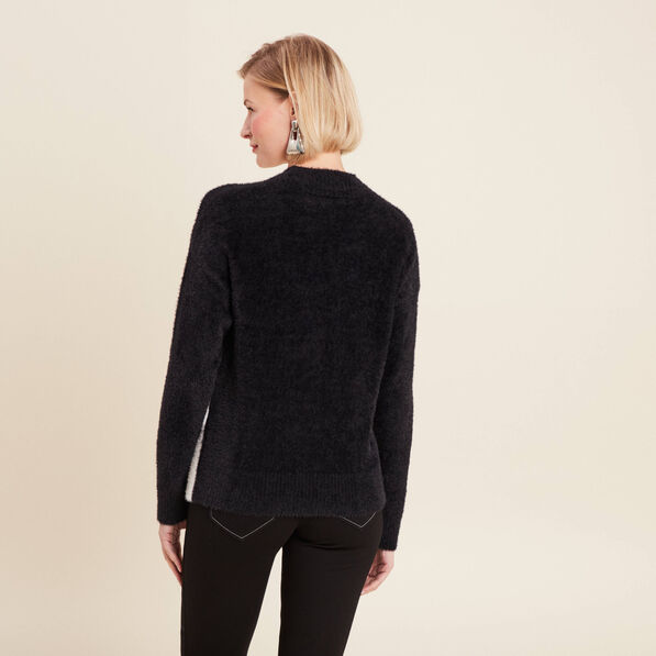 Pull manches longues blanc femme