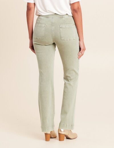 Jean coupe bootcut taille haute vert clair femme