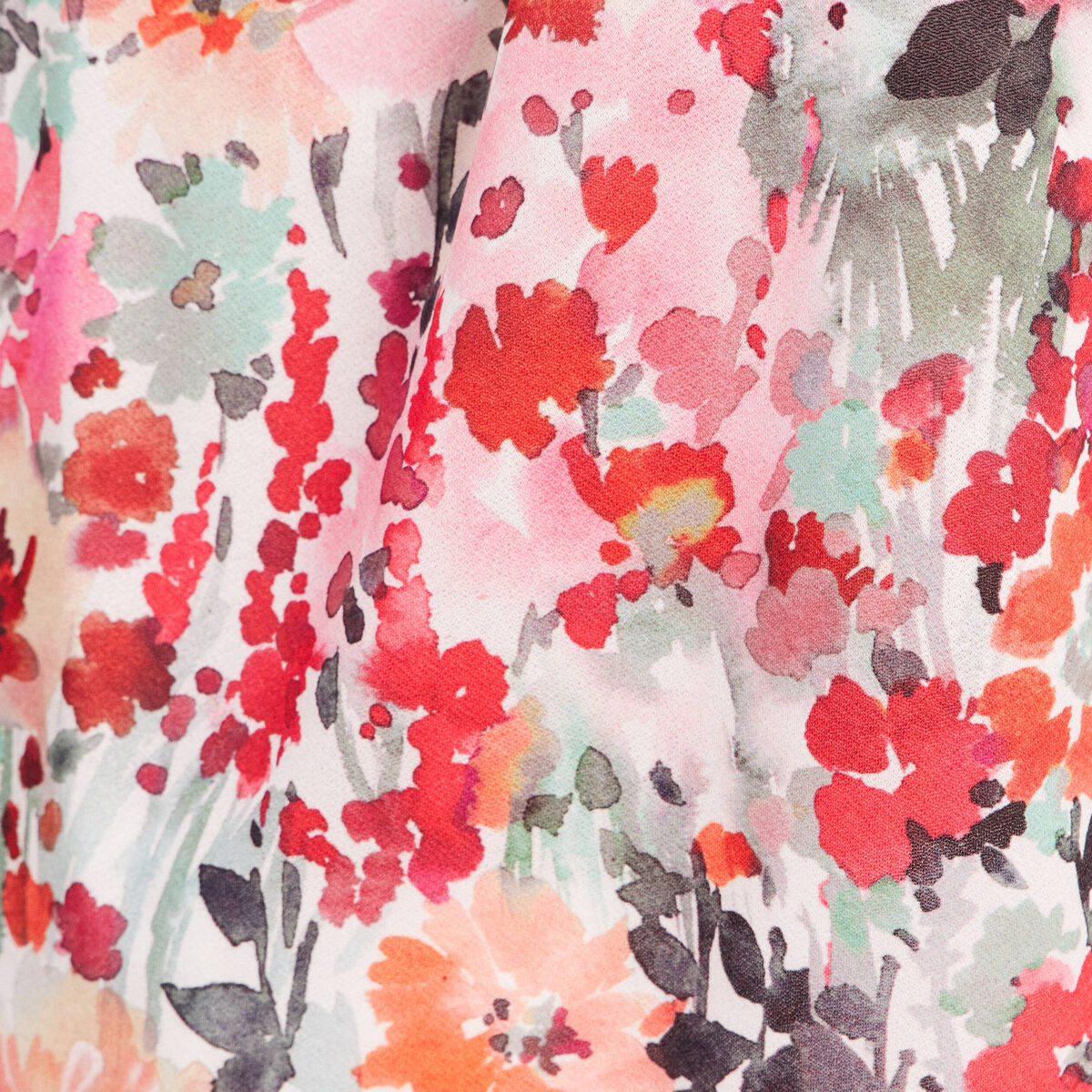 Blouse droite col rond manches courtes multicolore femme