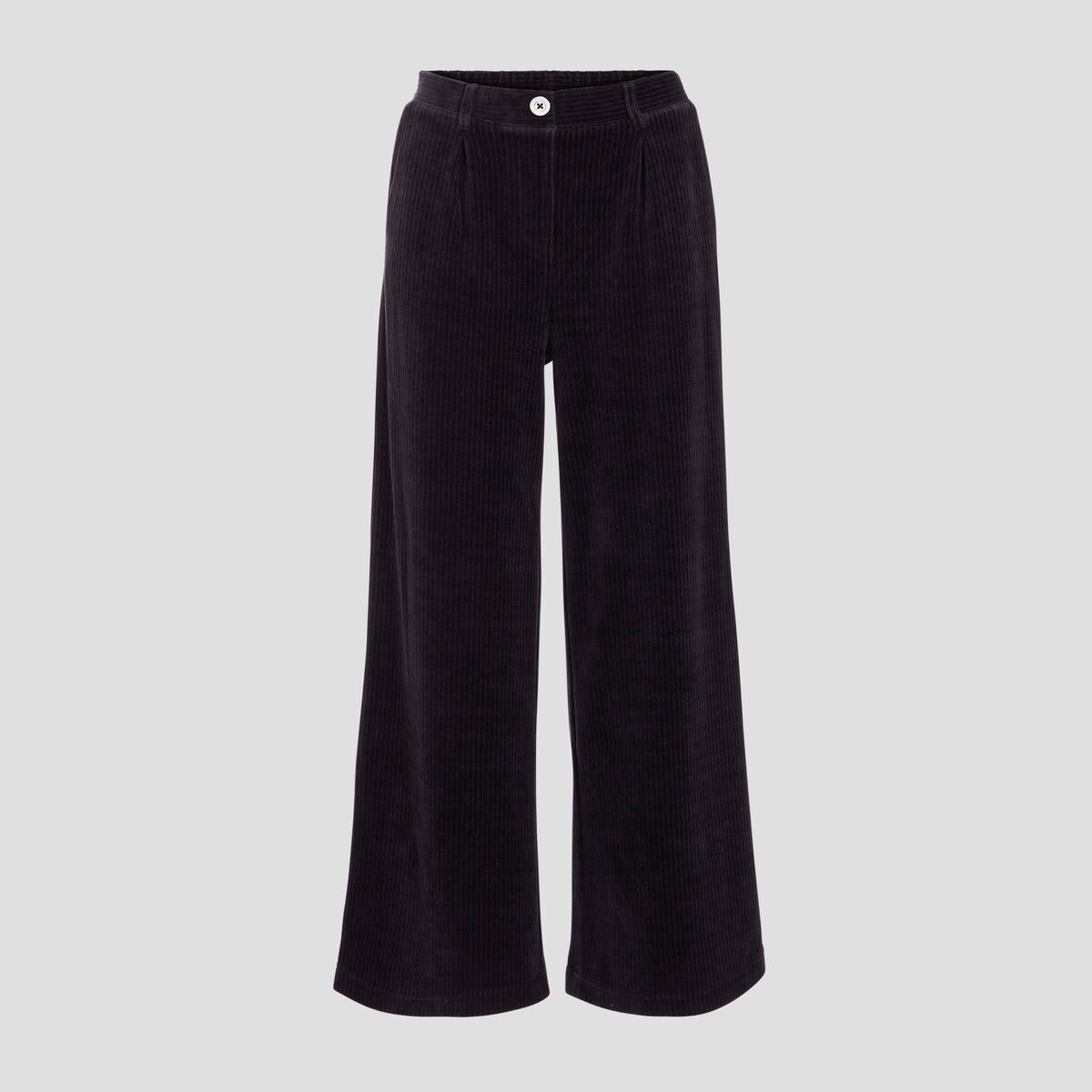 Pantalon large velours noir femme