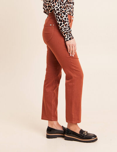 Pantalon magique Le L&eacute;ger coupe droite marron fonc&eacute; femme