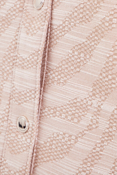 Veste droite boutonnée beige femme