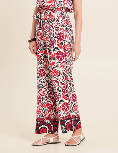 Pantalon flou blanc femme