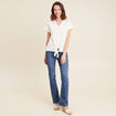 blouse col tunisien manches courtes blanc femme