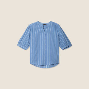 Chemise manches courtes bleu clair femme