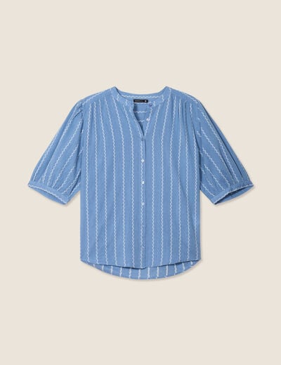 Chemise manches courtes bleu clair femme