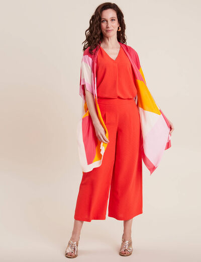 Blouse sans manches orange femme