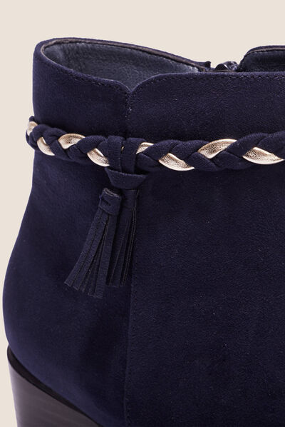 Bottines à talons bleu marine femme