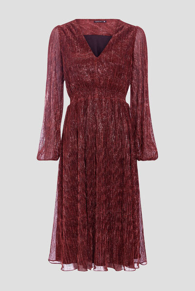 Robe longue droite rose femme
