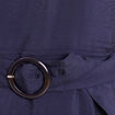 Robe &eacute;vas&eacute;e 3/4 sans manches ceinture bleu marine femme