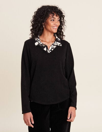 T-shirt manches longues noir femme