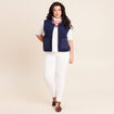 Gilet sans manches aspect laineux bleu marine femme