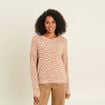 Pull droit col rond manches longues marron femme