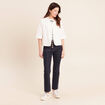 Veste droite courte manches 3/4 ecru femme