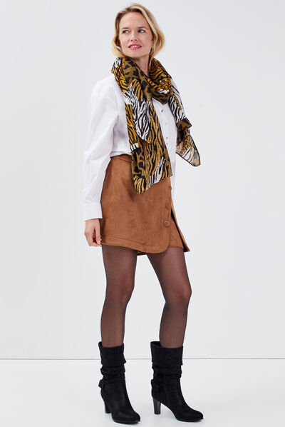 Chemise manches longues ecru femme