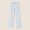 Pantalon large doubl&eacute; fluide denim bleach femme