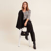 Pantalon large 7/8ème noir femme
