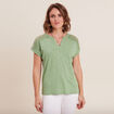 T-shirt manches courtes vert olive femme