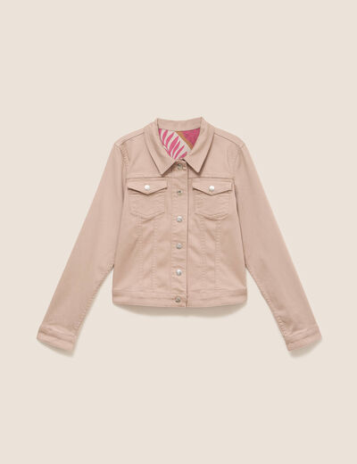 Veste cintr&eacute;e r&eacute;versible manches longues marron femme