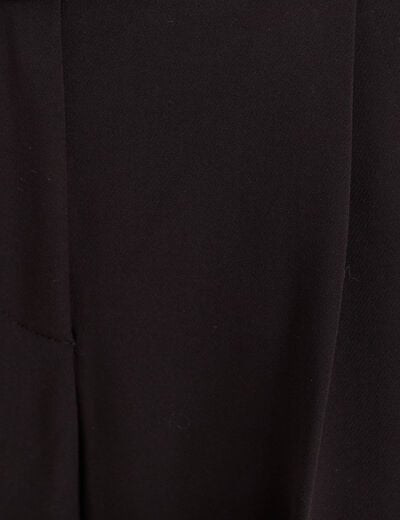 Pantalon droit 7/8&egrave;me taille haute noir femme