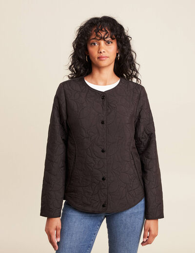 Doudoune sans col doublée noir femme