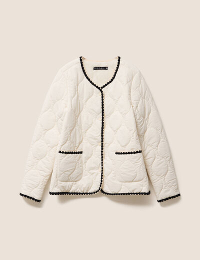 Doudoune sans col doublée ecru femme