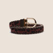 Ceinture fine r&eacute;versible avec cha&icirc;ne marron fonc&eacute; femme