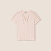 T-shirt manches courtes rose poudrée femme