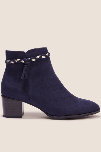 Bottines à talons bleu marine femme