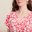 Blouse manches courtes rouge femme