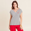 T-shirt manches courtes brodé blanc femme
