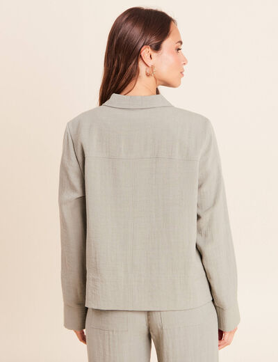 Blouson bas resserr&eacute; manches longue vert clair femme