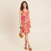 Robe &eacute;vas&eacute;e &agrave; volants orange femme
