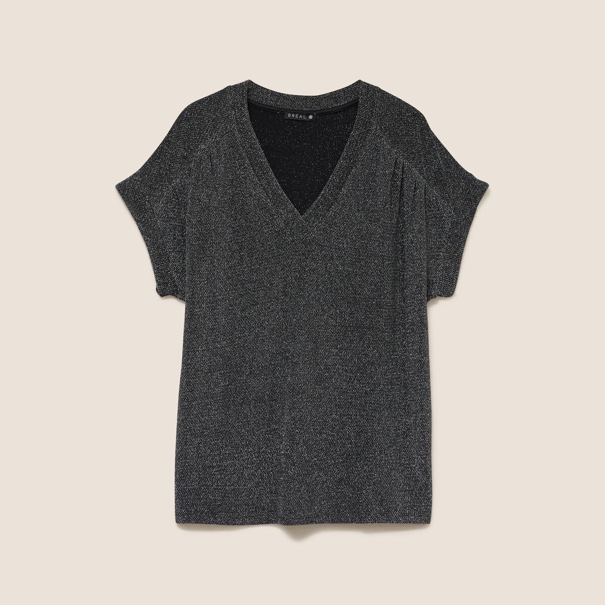 T-shirt manches courtes gris argent femme