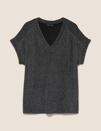T-shirt manches courtes gris argent femme
