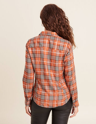 Chemise manches longues orange femme