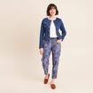 Jean droit r&eacute;versible bleu femme
