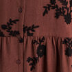 Robe courte &eacute;vas&eacute;e col v manches 3/4 marron femme
