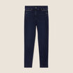 Jean ajusté taille haute denim brut femme