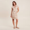 Robe droite zippée beige femme