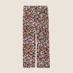 Pantalon flou large 7/8ème marron femme