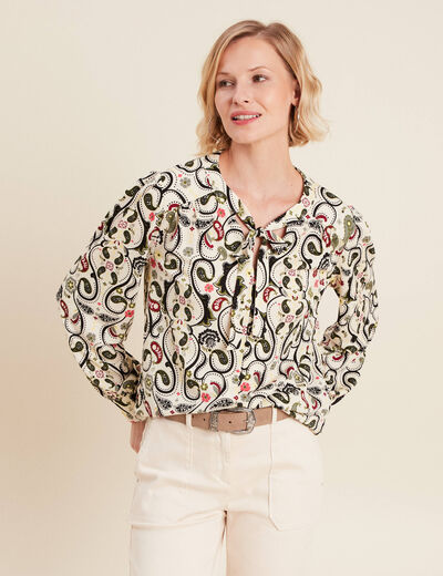 T-shirt manches longues blanc femme