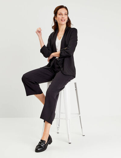 Veste esprit blazer droite noir femme