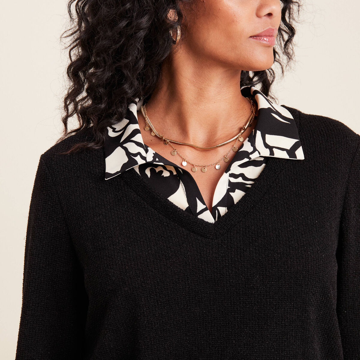 T-shirt manches longues noir femme