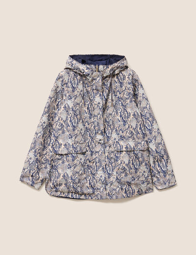 parka cintrée réversible à capuche beige femme