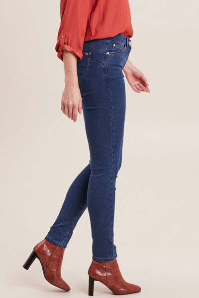 Pantalon léger taille standard long denim double stone femme